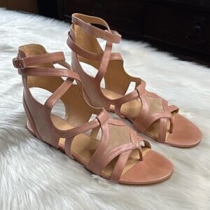 Balenciaga Pink Suede and Leather Gladiator Sandals